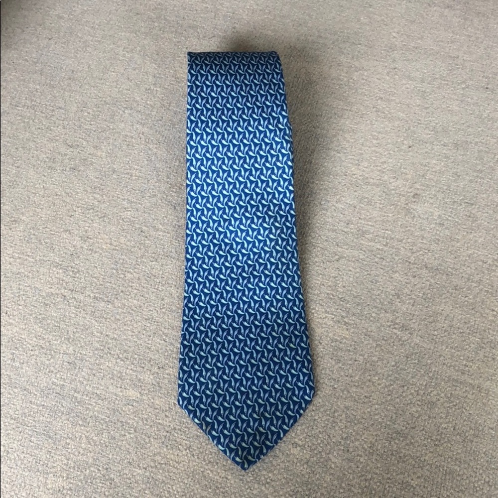 Salvatore Ferragamo Silk Blue Pepper Tie